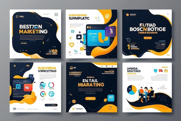 Digitale Marketingagentur und Geschäftslösung Social-Media-Post-Vektor-Vorlage Design