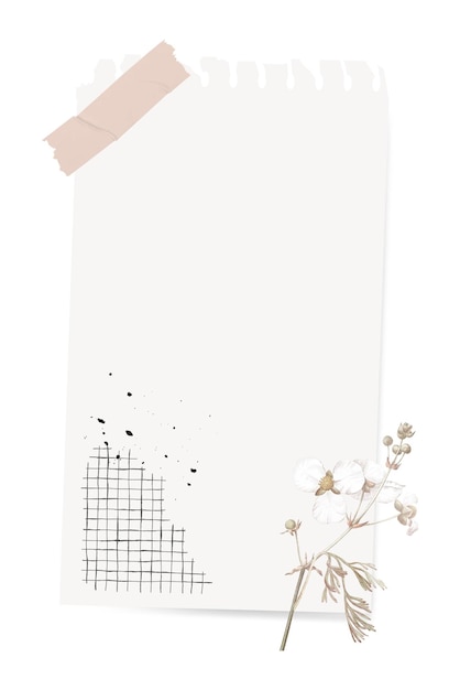 Digitale Notiz png Papiernotiz Collage mit Blumen