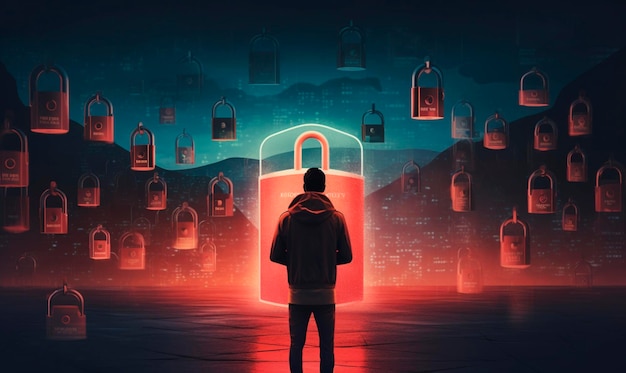 Digitale Privatsphäre zum Schutz persönlicher Informationstechnologie Hacker-Hacker-Hacker-Cyberangriff Cybersicherheit