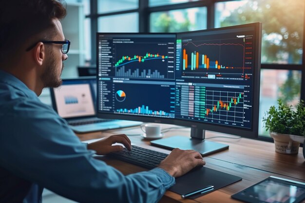 Digitale Technologie für das Geschäft kreative visuelle Analyse von Marketingdaten