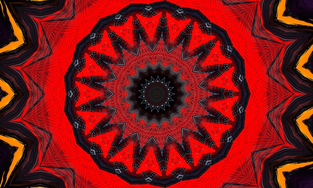 Digitale Visualisierung eines Vampirzeichens. Blutiges Kaleidoskop.