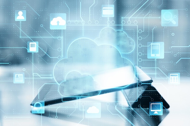 Digitaler Bildschirm des Cloud-Internet-Technologiekonzepts