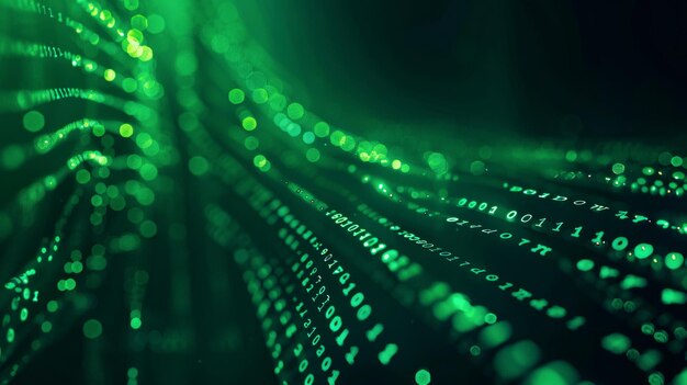 Digitaler Binärcode Grüne Abstract Technologie Hintergrund