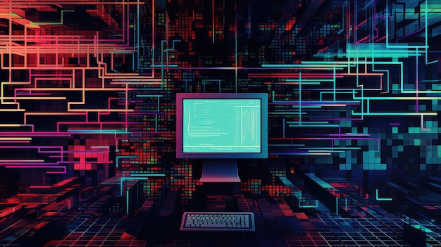 Digitaler Hintergrund des Software-Computers