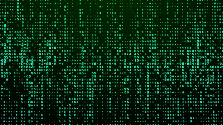 Digitaler Hintergrund grüne Matrix Codierung oder Hacking-Konzept Abstraktes Datenkonzept 3D-Rendering