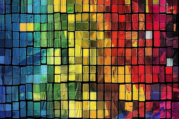 Foto digitaler mosaik-hintergrund farbenfrohe abstrakte komposition