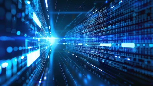 Digitaler Strom von Binärcode