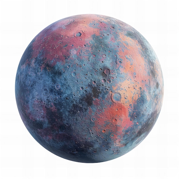 Digitales Bild des isolierten Makemake-Planeten auf weißem Hintergrund in hoher Qualität und hoher Auflösung