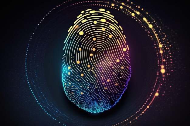 Digitales biometrisches Fingerabdrucksystem für Sicherheit und Identifizierung Ai erzeugt