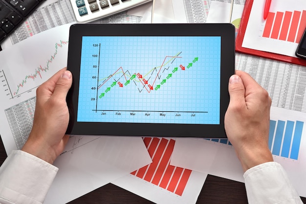 Digitales Tablet mit Diagramm