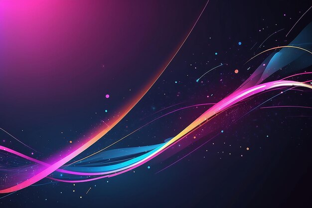Digitales Technologie-Banner rosa-blaues Hintergrundkonzept mit Technologie-Linie-Licht-Effekt