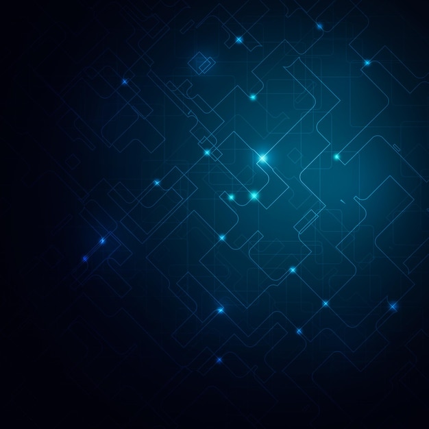 Digitales zusammengesetztes Bild eines beleuchteten Computernetzwerks vor schwarzem Hintergrund