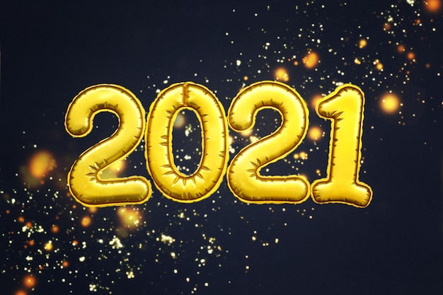 Dígitos de oro 2021 números del feliz año nuevo