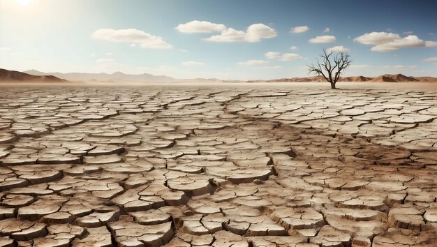Foto dilema de la sequía que ilustra el impacto global de las emisiones de carbono y el calentamiento global