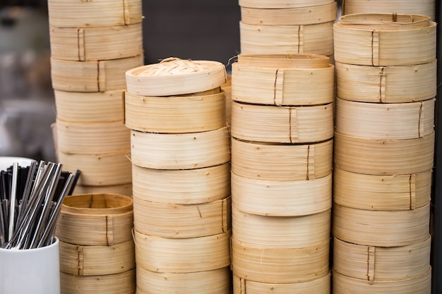 Dim Sum Bamboo Steamer Basket.