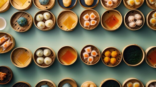 dim sum Imágenes de fondo Colores naturales fondo brillante Ai generativo