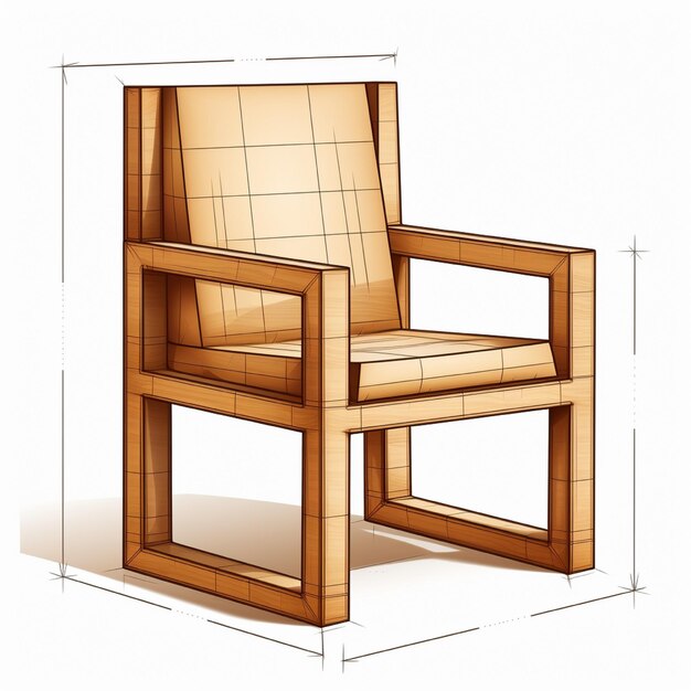 Foto dimensões de um fundo isolado de cadeira