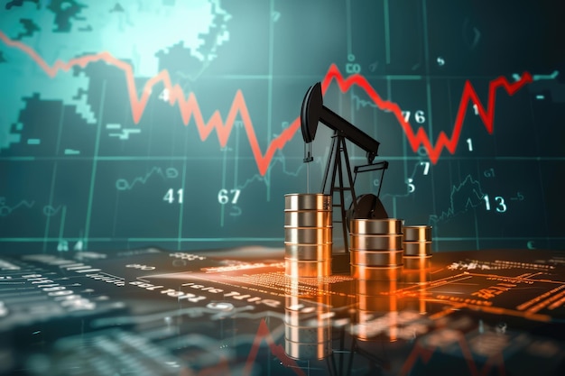 Dinâmica dos preços do petróleo por barril Análise das flutuações na ascensão e queda dos mercados de energia Compreensão dos fatores que determinam as mudanças nos preços do petróleo para informações econômicas e estratégias de investimento