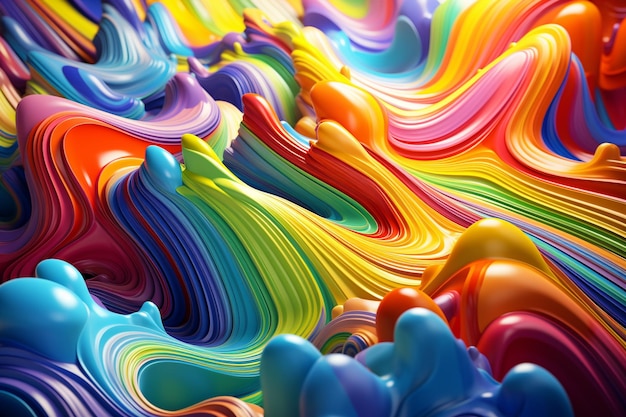 Dinámica de fluidos 3D explosión de colores abstractos
