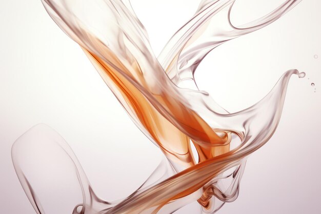 Dinámica de fluidos Líquidos claros que forman curvas elegantes Fondo abstracto que evoca serenidad y elegancia