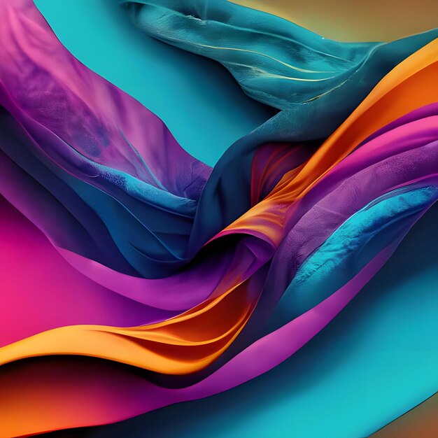 Dinâmico colorido ondulado tecido abstrato papel de parede fundo elegância exótica
