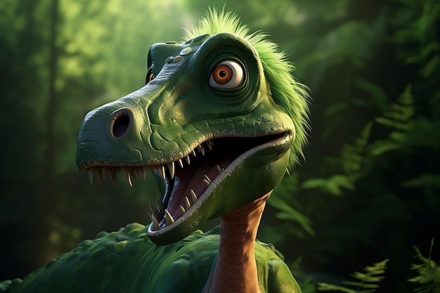 Dinámico Dino Dinosaurio Animado Generativo Por Ai