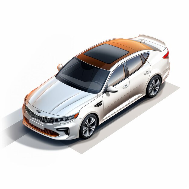 Dinámico Line Art 2019 Kia Optima Isométrico Ganador del Concurso de Renderizado Aéreo