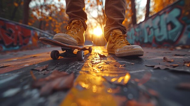 Dinámico parque de skate urbano vivo con el sonido de las ruedas en patinadores de hormigón realizando trucos