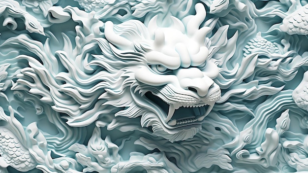 Dinastia chinesa porcelana dragão e texturas de tigre fundo