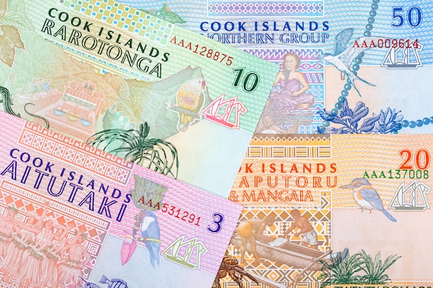 Dinero de billetes de las Islas Cook