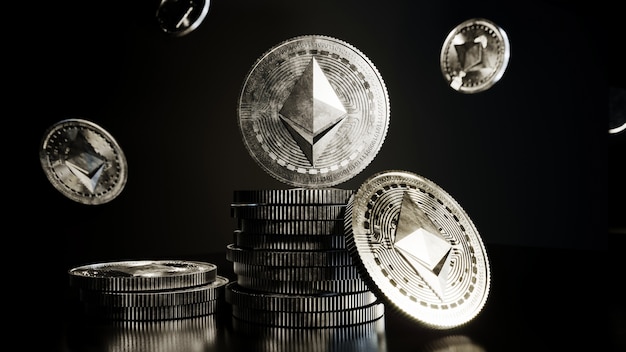 Dinero digital de criptomonedas de moneda Ethereum.