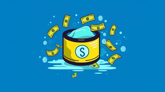 Dinero dólar flotante icono de dibujos animados vectorial ilustración icono de finanzas empresariales concepto aislado plano