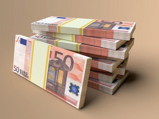 Dinero en euros. Conceptos de negocios y finanzas. Moneda euro.