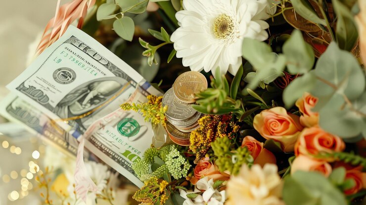 Dinero y flores