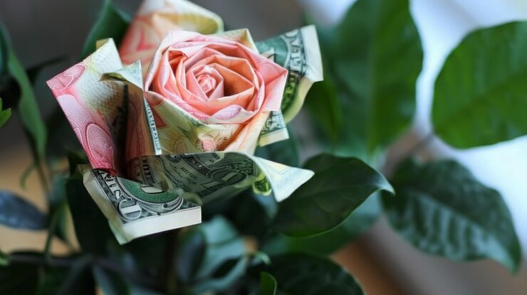 El dinero Rose Origami