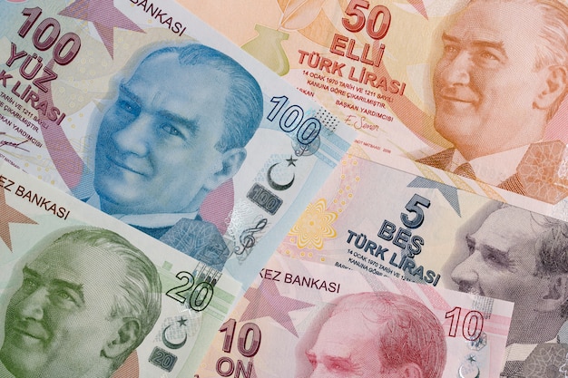 Foto dinero turco, un fondo