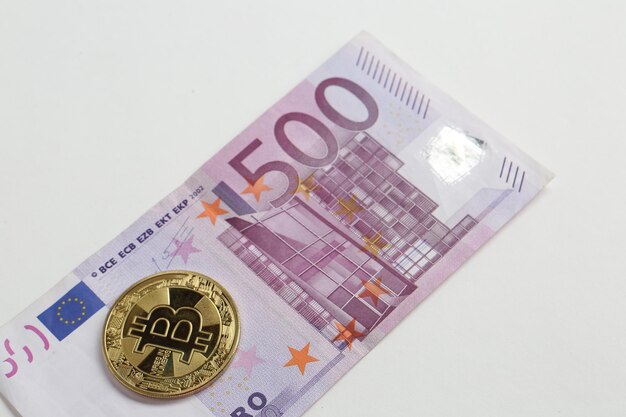 Dinheiro multi Euro Dolar Tipo diferente de bitcoin de notas de nova geração
