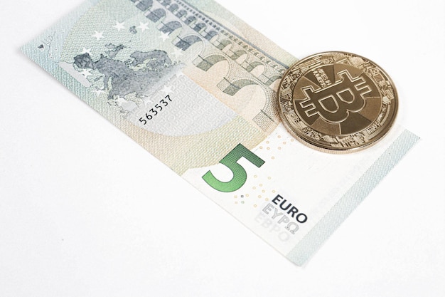 Dinheiro multi Euro Dolar Tipo diferente de bitcoin de notas de nova geração