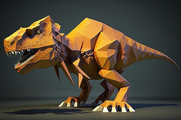 Dinosaurier Geomatrick Low Poly Illustartion Tier ai generierte Kunst