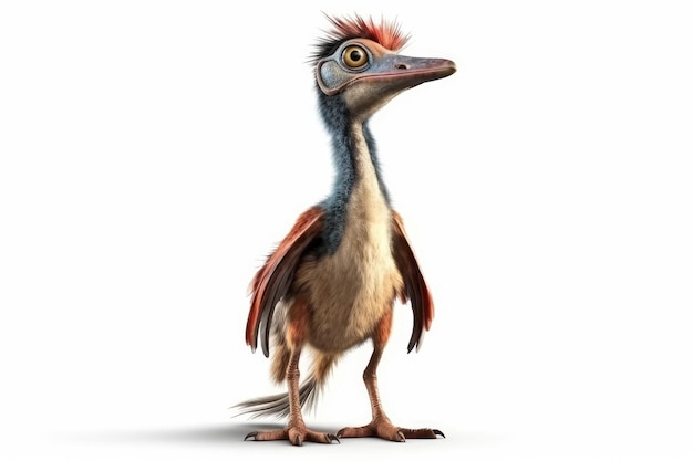 Dinosaurier Troodon auf weißem Hintergrund Generative KI