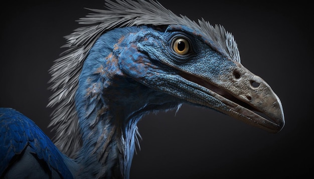 Dinosaurio carnívoro azul animal extinto Ai generó arte.