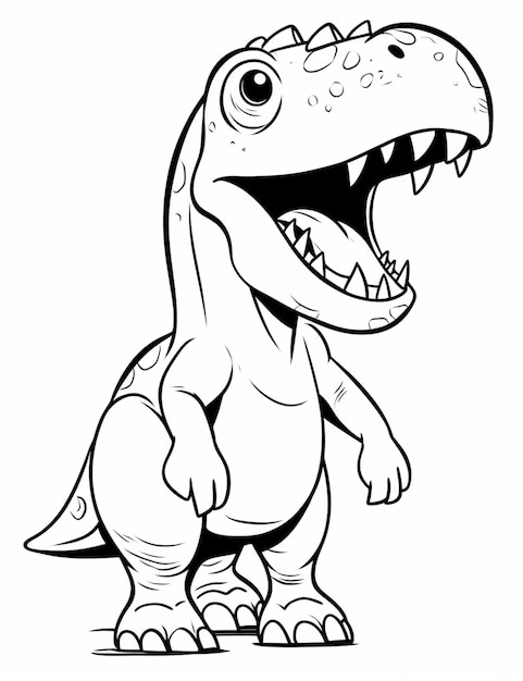 Foto un dinosaurio de dibujos animados con una gran boca y grandes dientes generativo ai