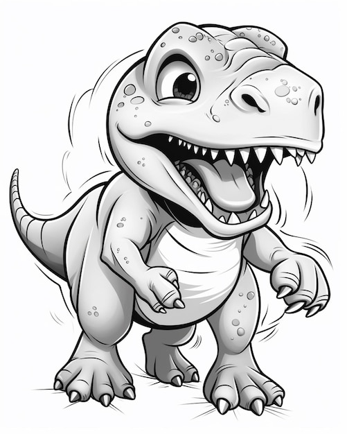 un dinosaurio de dibujos animados con un gran diente y una gran sonrisa generativa ai