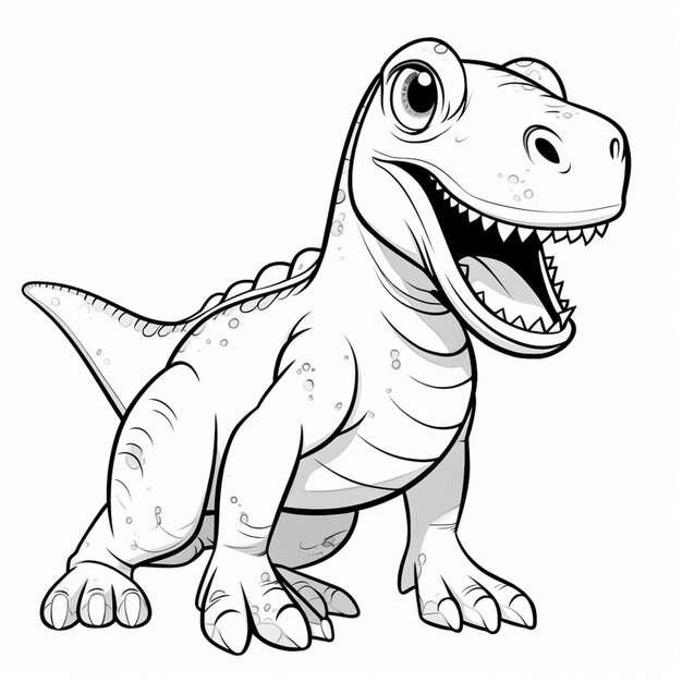 un dinosaurio de dibujos animados con una gran sonrisa en su rostro ai generativa