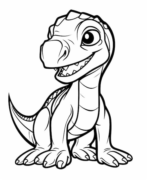 Un dinosaurio de dibujos animados con una gran sonrisa en su rostro ai generativo