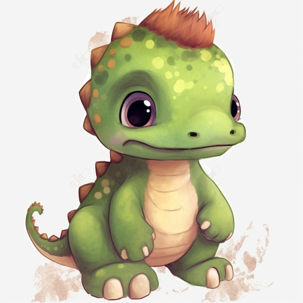 Un dinosaurio de dibujos animados con un mohawk y un mohawk.