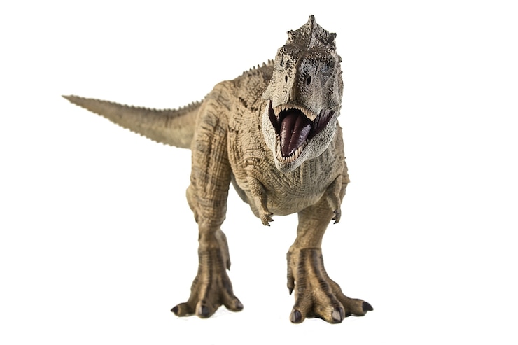 Foto dinosaurio ekrixinatosaurus epitaph sobre fondo blanco.