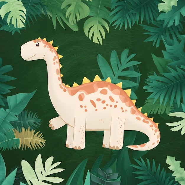 Foto un dinosaurio en la jungla con un fondo verde