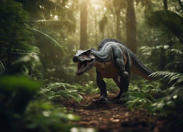 Foto un dinosaurio en la jungla