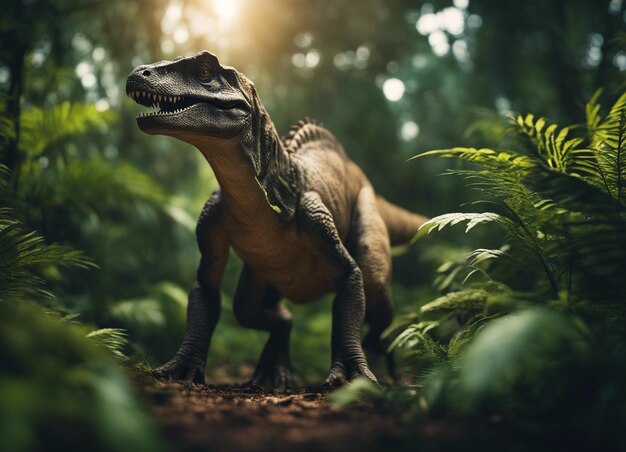 Foto un dinosaurio en la jungla